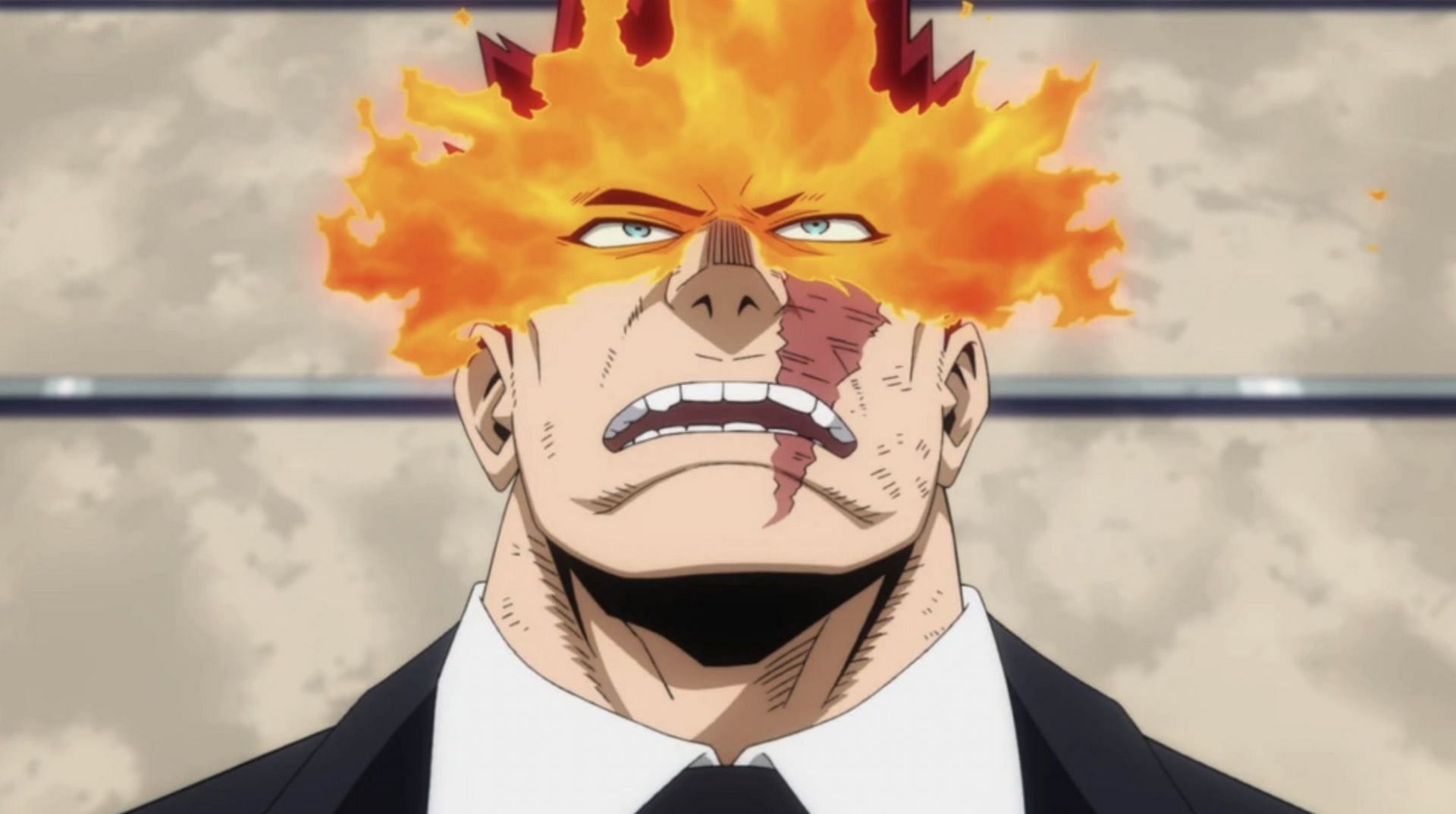 Endeavor as seen in anime (Image via Bones)